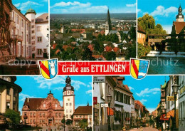 73226321 Ettlingen Schloss Wehr Innenstadt Platz Turm Stadtpanorama Kirche Ettli - Ettlingen