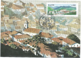 BRAZIL 1985 OFFICIAL MAXIMUM CARD MAX-110 OURO PRETO - Cartoline Maximum