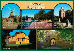 73226018 Pewsum Muehle Marktplatz Glockenturm Manninga Burg Burgtor Pewsum - Krummhoern