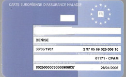 CARTE-EUROPEENNE D ASSURANCE MALADIE-2006-TBE - Tarjetas De Fidelización Y De Regalo