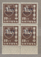 LITHUANIA 1940 Definitive Overprinted MNH(**) Mi 456 #665 - Litauen