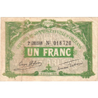 France, Orléans, 1 Franc, 1916, TTB, Pirot:95-12 - Chambre De Commerce