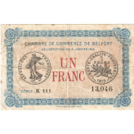 France, Belfort, 1 Franc, 1916, TTB, Pirot:23-40 - Cámara De Comercio