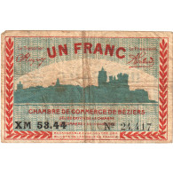 France, Béziers, 1 Franc, 1920, TB, Pirot:27-30 - Camera Di Commercio