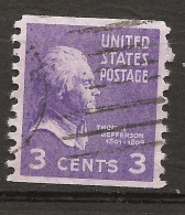 Etats-Unis D'Amérique USA 1938 N° 372aA Iso O Courant, Thomas Jefferson, Président, Philosophe, Agronome, Inventeur - Used Stamps