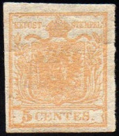 * 1850 Lombardo Veneto 5 Cent Ocra Nuovo Con Gomma Cert Bottacchi Sass. N1(6500) - Lombardy-Venetia