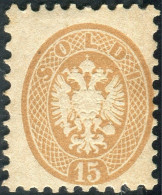 * 1864 - Lombardo Veneto - V Emissione - 15 Soldi Bruno Nuovo Con Gomma Dent. 9 1/2 - Lombardy-Venetia