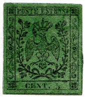 Delcampe - Sg 1852- Modena - 5 C. Verde Nuovo Gomma Parziale (1) Verifica L.Guido - Modena