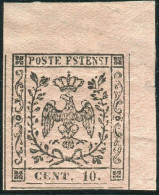 * 1852- Modena - 10 C. Rosa Nuovo Gomma ADF (9) Cert. Viesti - Modène