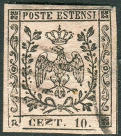 Us 1852- Modena - 10 C. Rosa Varietà CeZt Anziché Cent RARO (9i) Cert. Viesti - Modène