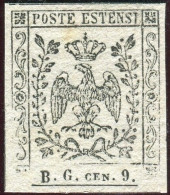 Sg 1852- Modena -PROVE -  9 C. Bianco Segnatasse Per Giornali (P34) Bolaffi - Modena