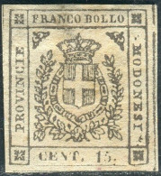 * 1859 - Modena Gov.Prov. - 15 C. Bruno (13) Verifica L. Guido - Modena