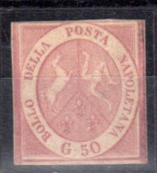 Sg Napoli 1858 50 Grana 14a Leggera Piega Cert Manzoni Sg - Napels