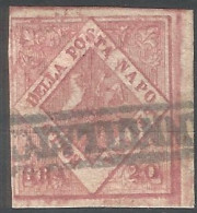 Us  Napoli 1858 20 Grana 12 A Filigrana Lettere E Bordo Di Foglio Cert Guido - Napels