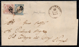 Ltr 1858/61 -  Napoli - Lettera Mista Napoli E Province (7b+20b) VALORI GEMELLI, Cert Fiecchi/Colla (50.000) - Napels