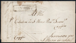 Ltr 1860 -  Napoli - Piego Da Napoli A Sansevero, Franchigia Con Bollo MENDICANTI, Cert. Borrelli (900) - Napels