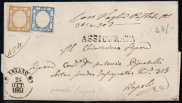 Ltr 1861 -  Napoli - Province Napoletane  Lettera Assicurata , Da Villanova A Napoli (22c+20b) Non Annullati (2.000) - Neapel