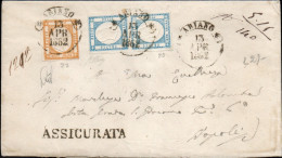 Ltr 1861 -  Napoli - Province Napoletane Assicurata Da Ariano A Napoli 10 Ngr (22)+coppia 2 Gr (20),Cert Guido (2.450) - Nápoles