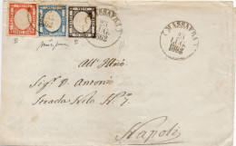 Ltr 1862 -  Napoli - Province Napoletane, Tricolore Da Massafra A Napoli, 5gr (21)+2gr (20b)+1gr (19)Cert.Merone (3.000) - Nápoles