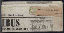 Ltr 1862 -  Napoli - Province Napoletane Giornale Omnibus, Affr. Con Mezzo Tornese Verde (17) Doppia Effige (825) - Naples