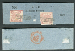 Ltr 1858 - Napoli - Fascetta Per Stampati Con 2 Valori Da 1gr Carminio (2) Ottima Qualità, Diena & Cert Cardillo - Napels