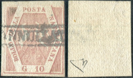 Us 1858 - Napoli - 10 Grana Rosa Brunastro (10) I° Tavola, Diena - Naples