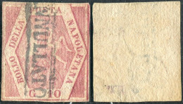 Us 1858 - Napoli - 10 Grana Carminio Rosa (11) II° Tavola Usato - Napels