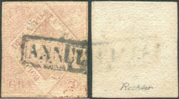 Us 1858 - Napoli - 20 Grana Rosa Chiaro  (13c) II° Tavola Usato Senza Filigrana, Ritcher - Napoli