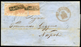 Ltr 1858 - Napoli - Lettera Da Taranto A Napoli, Filigrana BT  Su 2 Grana RARO, Cert. L. Guido - Naples