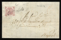 Ltr 1858 - Napoli - Lettera Da Monteleone A Napoli, 2 Gr Rosa Chiaro II (6) Svolazzo Tipo 29 Punti 10, Cert.Viesti - Neapel