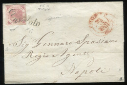 Ltr 1858 - Napoli - Lettera Da Foggia Per Napoli, 2 Gr Rosa Carminio (5d) Svolazzo Tipo 16 Punti 11, Cert.Viesti - Napels