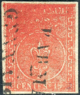 Us 1853/55 Parma - 15 Centesimi Rosso Vermiglio Stampa Impastata (7a) Ottime Condizioni, Diena & Cert. L. Guido - Parme