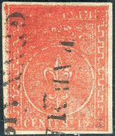 Us 1853/55 Parma - 15 Centesimi Rosso Vermiglio Stampa Impastata (7a) Ottime Condizioni, Diena & Cert. L. Guido - Parma