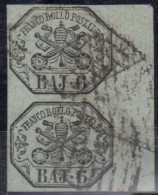 Us Pontificio 1852 Coppia Verticale 6 Baj - Estados Pontificados