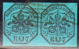 Us Pontificio  1852 Coppia Orizzontale 7 Baj - Etats Pontificaux