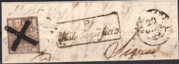 Us Pontificio 1852 Falso 5 Baj F3 Su Frammento - Papal States