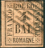 Us 1859 Romagne - 4 Baj  Fulvo (5) Usato, Ver. L.Guido (325) - Romagne