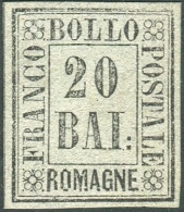 Sg 1859 Romagne - Prova 20 Baj  Grigio Chiaro (P7) Nuovo Senza Gomma Come Da Emissione, Bolaffi (2.000) - Romagna