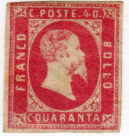 * SARDEGNA 1851 40 Cent Rosa Con Gomma Cert. Merone (48000) - Sardinia