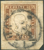 Fr 1855 - “IV Emiss. Sardegna” C.10 Bruno Cioccolato Chiaro (14Ck) Cardillo E Cert. Viesti - Sardegna