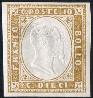 * 1855 - “IV Emiss. Sardegna” C.10 Bruno Chiaro (13Dc) Cardillo, Cert. Viesti - Sardegna