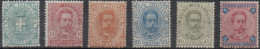 * 1891 - Regno - Umberto I (59/64), 6 Valori, Linguellati (400) - Nuovi