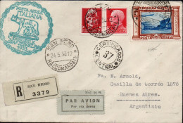 Ltr 1933 - Regno - Aerogramma Zeppelin Roma/B. Aires 75c (252)+2L (255)+20L.(Pa50) In Data 29 Maggio .Viesti (2.400) - Poststempel (Zeppeline)