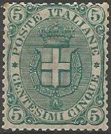 Us 1891 Regno - 5 Cent Verde Sassone N 59 Cert. E. Diena - Nuevos