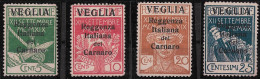 * 1920 Fiume -  Francobolli  Con Soprastampa Veglia In Caratteri Grandi Sassone 1/4 Cert  Fabris - Arbe & Veglia