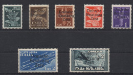 ** 1943 - Zara - Francobolli Di Posta Aerea Di Italia Sopr "Deutsche Besetzung Zara" (1/6 + 9) Serietta Cert Fabris - Deutsche Bes.: Zara