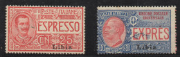 * 1915 - Libia - Espressi D'Italia (Ex 1/2) Soprastampati Libia, 2 Valori TL (200) - Libya