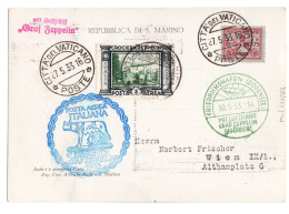 Ltr 1933 Zeppelin 3 Lire Zeppelin Italia + Vaticano - Storia Postale (Zeppelin)