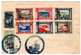 Ltr 1933 Busta Zeppelin Con La Serie Completa Con Doppio Annullo Rara - Storia Postale (Zeppelin)