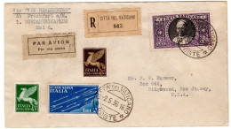 Ltr 1936 Volo Dirigibile Hindemburg Partenza Dal Vaticano - Marcofilía (Zeppelin)